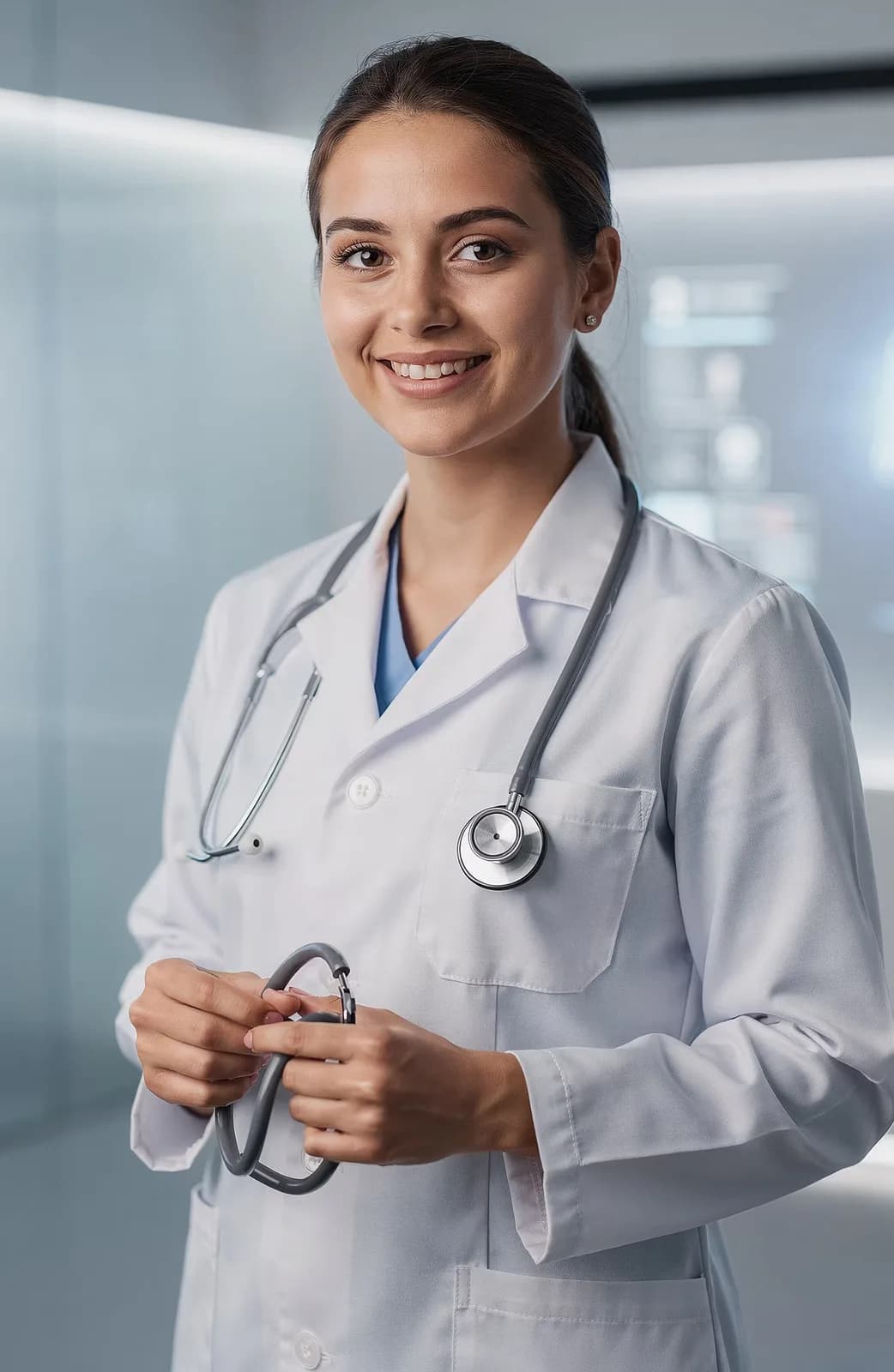 Confident young doctor in a white coat, representing the goal of PG preparation